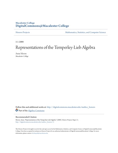 Representations of the Temperley-Lieb Algebra