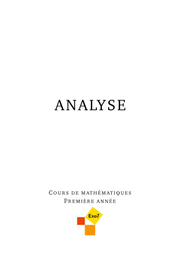 Analyse : Cours de mathématiques - Première année