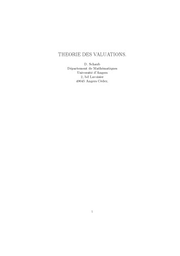 Théorie des valuations