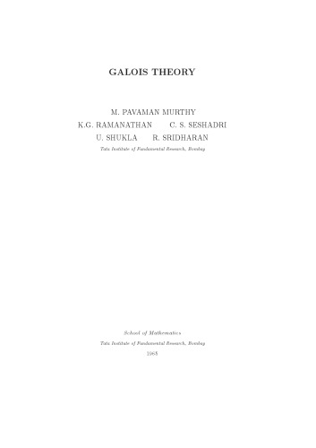 Galois theory