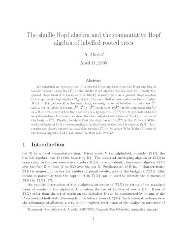 The shuffle Hopf algebra and the commutative Hopf algebra of labelled rooted trees