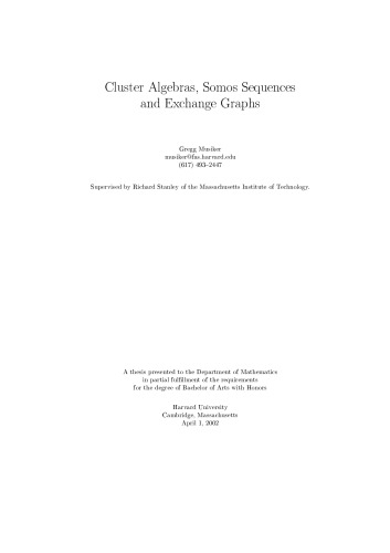 Cluster Algebras, Somos Sequences and Exchange Graphs