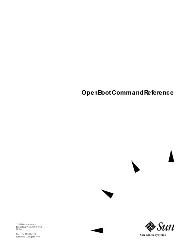 OpenBoot command reference