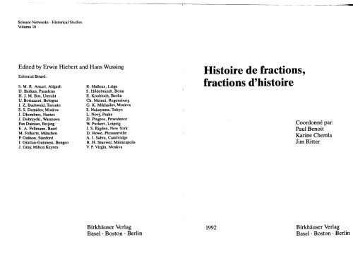 Historie de fractions / Fractions d’histoire (Science Networks. Historical Studies) (French Edition)