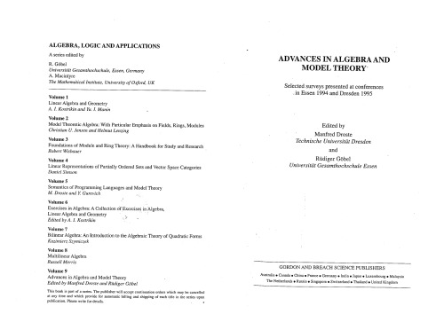 Advances in Algebra and Model Theory