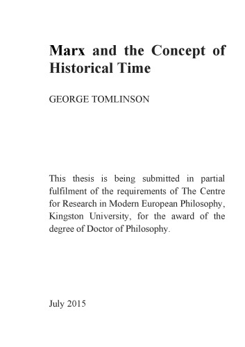 Marx and the Concept of Historical Time