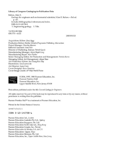 Geology for Engineers and Environmental Scientists