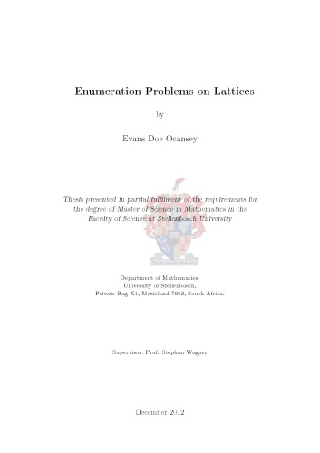 Enumeration Problems on Lattices