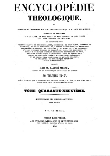 Dictionnaire des Sciences Occultes Tome 2