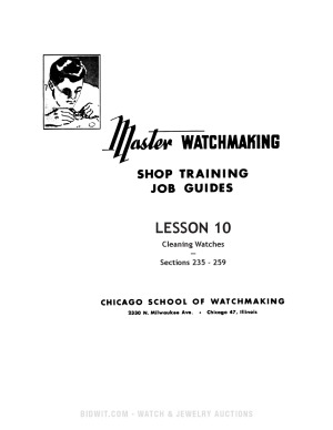 Master Watchmaking Lesson 10