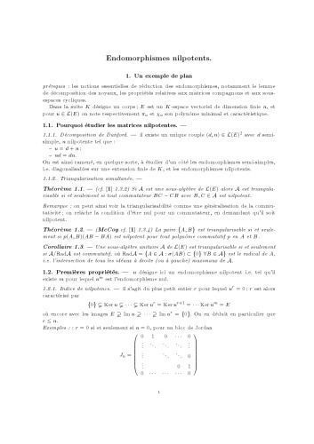 Endomorphismes nilpotents