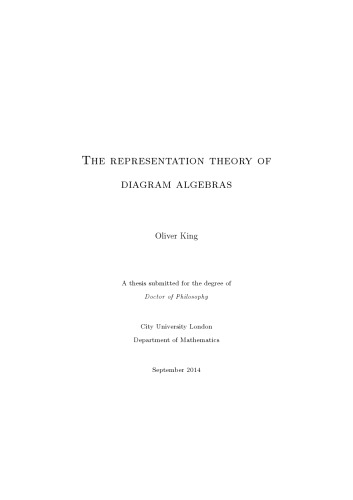 The representation theory of diagram algebras