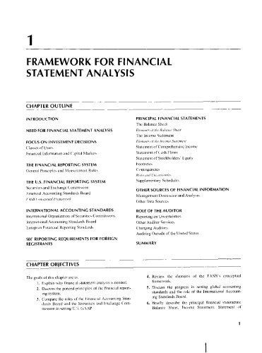 The Analysis and Use of Financial Statements