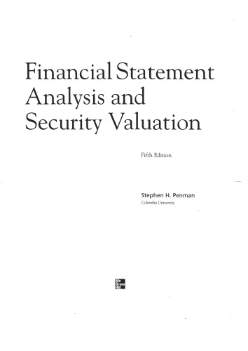 Financial Statement Analysis and Security Valuation