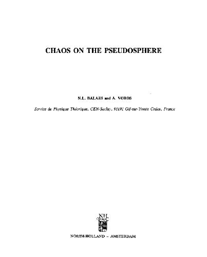 Chaos on the pseudosphere