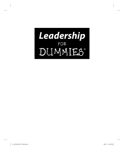 Leadership For Dummies