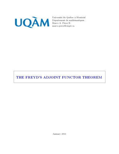 The Freyd’s adjoint functor Theorem