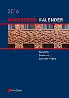 Mauerwerk-kalender 2016.