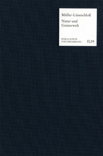 Über das Verhältnis von Natur und Geisterwelt : Ihre Trennung, ihre Versöhnung, Gott und den Menschen. Eine Studie zu F.W.J. Schellings : tuttgarter Privatvorlesungen9 (1810) nebst des Briefwechsels Wangenheim-Niederer-Schelling der Jahre 1809/1810.