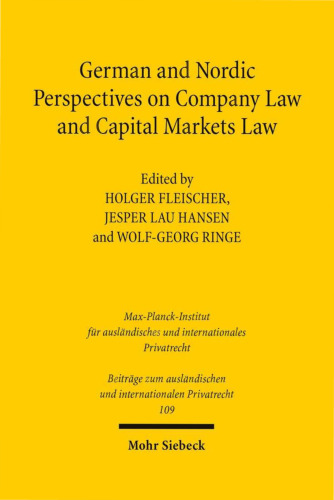 German and Nordic Perspectives on Company Law and Capital Markets Law