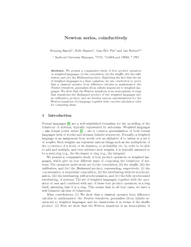 Newton series, coinductively