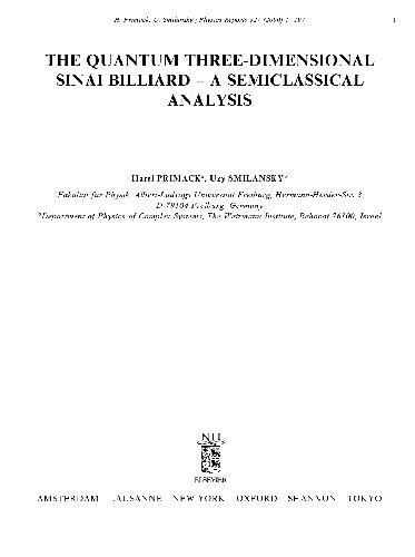 Quantum 3D Sinai billiard: a semiclassical analysis