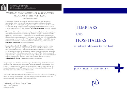 Templars and Hospitallers as Professed Religious in the Holy Land