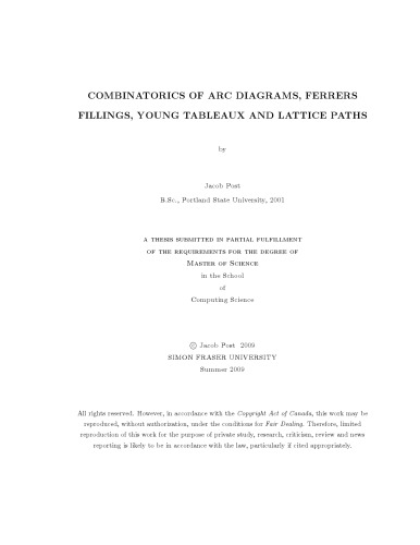 Combinatorics of arc diagrams, Ferrers fillings, Young tableaux and lattice paths