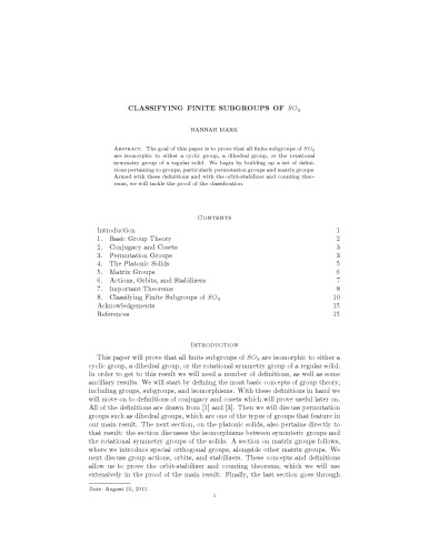 Classifying finite subgroups of SO3