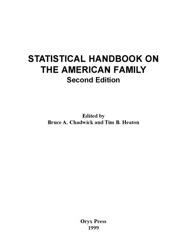 Statistical Handbook on the American Family