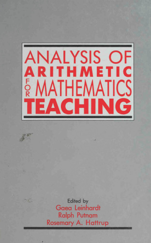 Analysis of Arithmetic for Mathematics Teaching