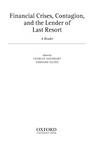 Financial Crises, Contagion, and the Lender of Last Resort: A Reader