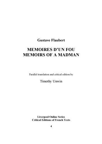 Mémoires d’un fou = Memoirs of a madman