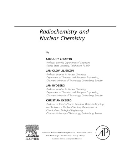 Radiochemistry and Nuclear Chemistry