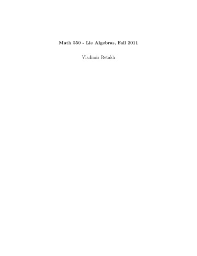 Math 550 - Lie Algebras, Fall 2011