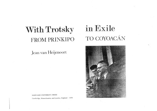 With Trotsky in Exile: From Prinkipo to Coyoacan