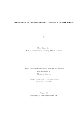 Applications of the Mellin-Perron formula in number theory