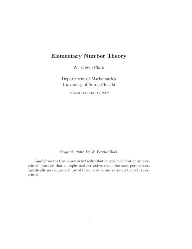 Elementary Number Theory