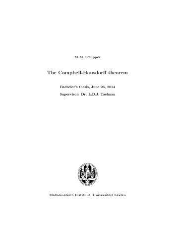 The Campbell-Hausdorff theorem