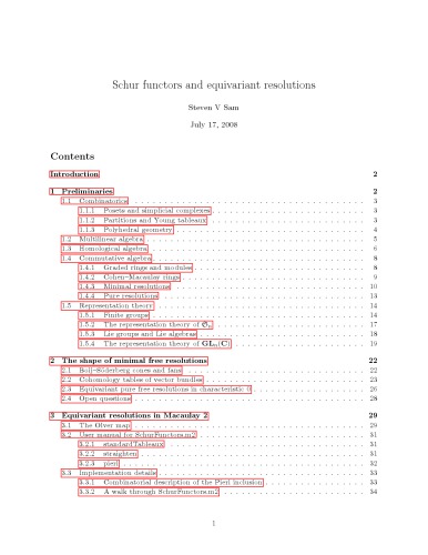 Schur functors and equivariant resolutions [Senior thesis]