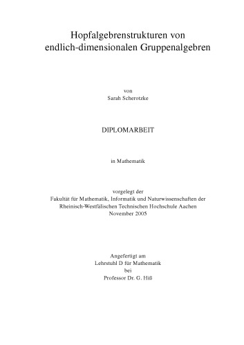 Hopfalgebrenstrukturen von endlich-dimensionalen Gruppenalgebren [thesis]