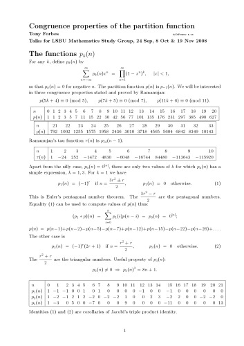 Congruence properties of the partition function [expository notes]