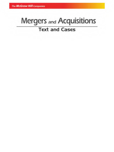 Mergers & Acquisitions: Text & Cases