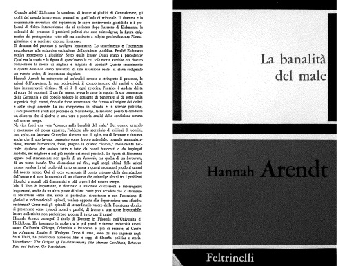 La banalità del male. Eichmann a Gerusalemme