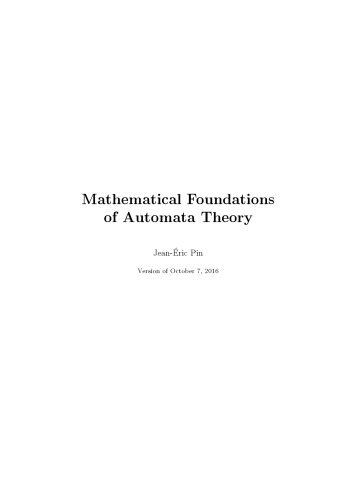 Mathematical Foundations of Automata Theory [draft]