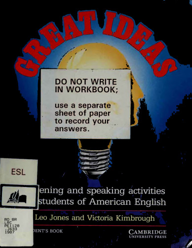 Great Ideas Student’s book: Listening and Speaking Activities for Students of American English