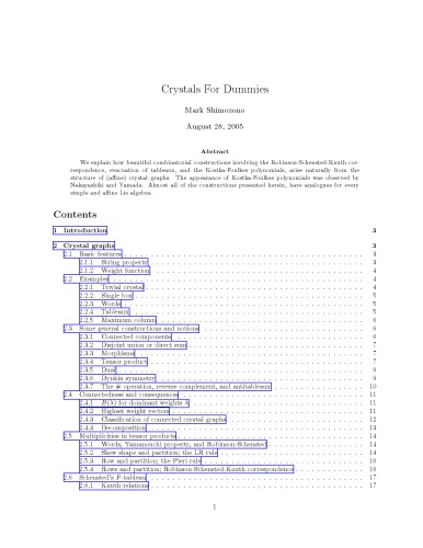 Crystals For Dummies [expository notes]