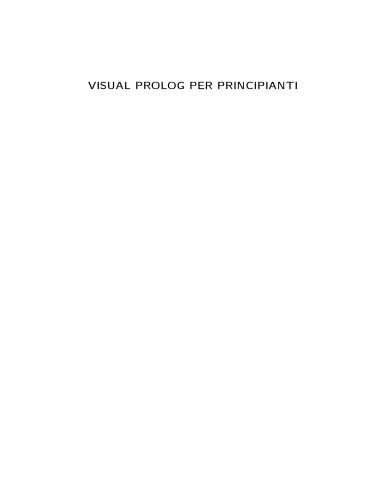 Visual Prolog per principianti