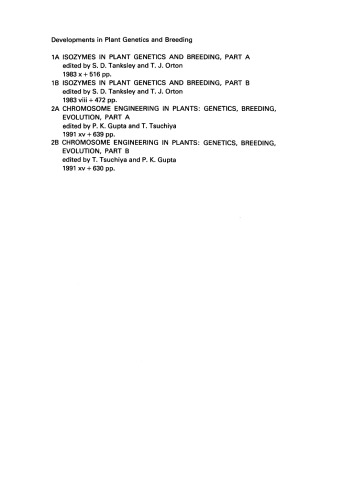 Chromosome Engineering in Plants Genetics, Breeding, Evolution, Part B