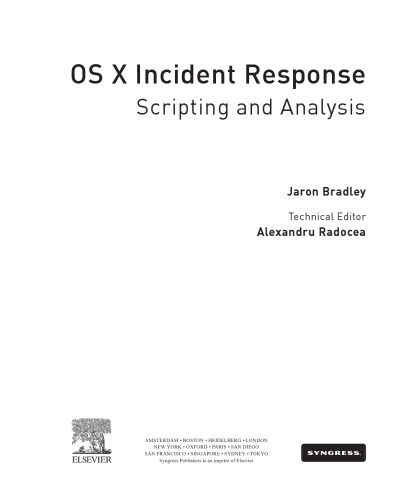 Os X Incident Response. Scripting and Analysis